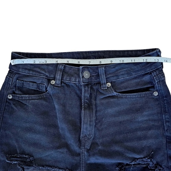 American Eagle Outfitters Mom Jeans destroyed black  size 4 - Picture 5 of 11